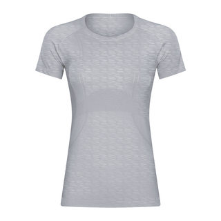 Ropa de yoga ajustada, de secado rápido, transpirable y con cuello redondo.