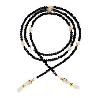 Chaîne de lunettes en cristal de perles d'eau douce haut de gamme, chaîne de lunettes de soleil à la mode, ne se décolore pas, lunettes de lecture, lanière de chaîne suspendue