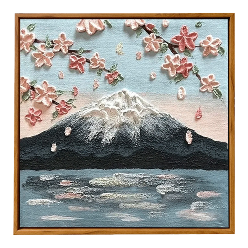 E1983 一柳富美 「富士雪景色」 油彩 F6 - 第2 页– Fuji 「雪の兼