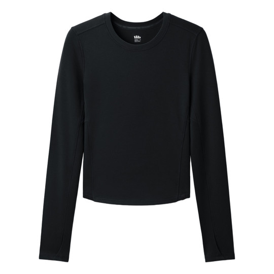 蕉下修身长袖T恤女秋上衣白色肌底衣新款运动圆领透气内搭打底衫