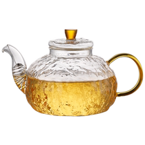 Légère One Ice Pattern Glass Bubble Teapot High Temperature Resistant Electric Pottery Oven Cooking Tea Ware Flower Teapot Home Burning Kettle Tea Set