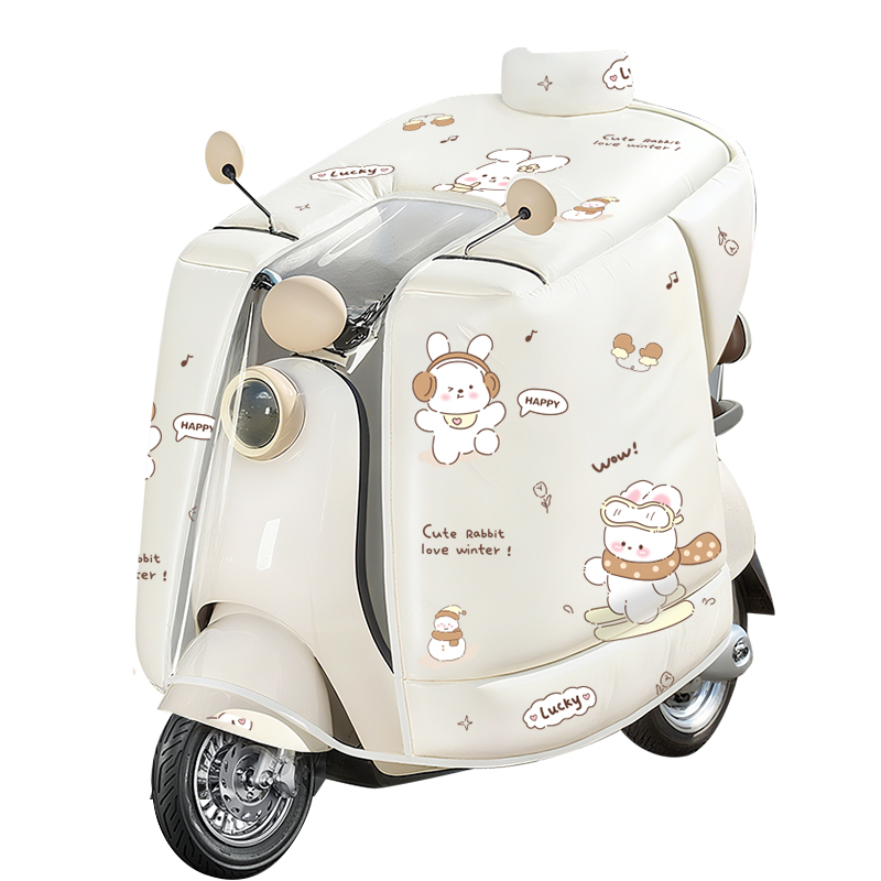 Electric vehicle windshield quilt with velvet and thickening in winter all-inclusive cloak-type battery motorcycle windproof and waterproof cover for all seasons