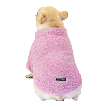 French Dou Clothes Pug Cat Blue Cat Ragdoll Dog Clothes High Collar Zipper Thickened Fleece Teddy Pet Sweater