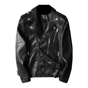 Autumn handsome ອາເມລິກາ lapel rock biker jacket ຜູ້ຊາຍ ins ທີ່ນິຍົມເກົາຫຼີ jacket zipper ກະທັດຮັດ