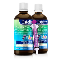 (自营)澳洲ostelin牛乳液体钙婴幼儿维生素d7月-13岁90ml*2进口