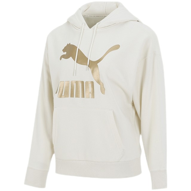 Puma official website sweatshirt women's 2024 spring new large logo hooded sports long-sleeved pullover 531385