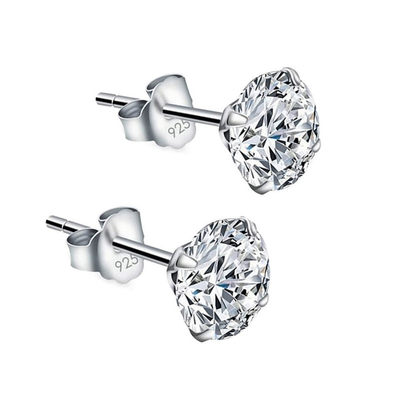 925 sterling silver zircon earrings flash temperament female imitation diamond small ear bone earrings Korean personality single trendy male 2-8mm