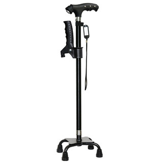 Crutch elderly cane four-legged anti-slip crutches aluminum alloy telescopic light crutches multi-functional crutches with light adjustment