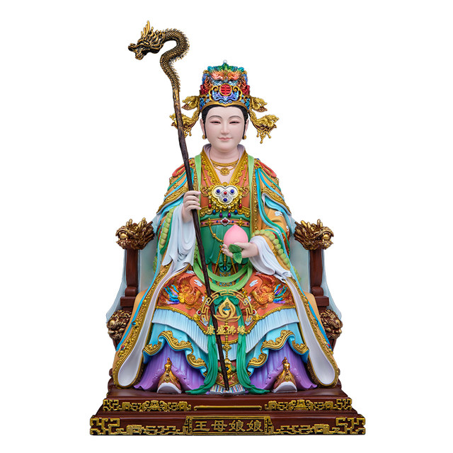 Pure bronze and jade emperor mother statue for home crafts
