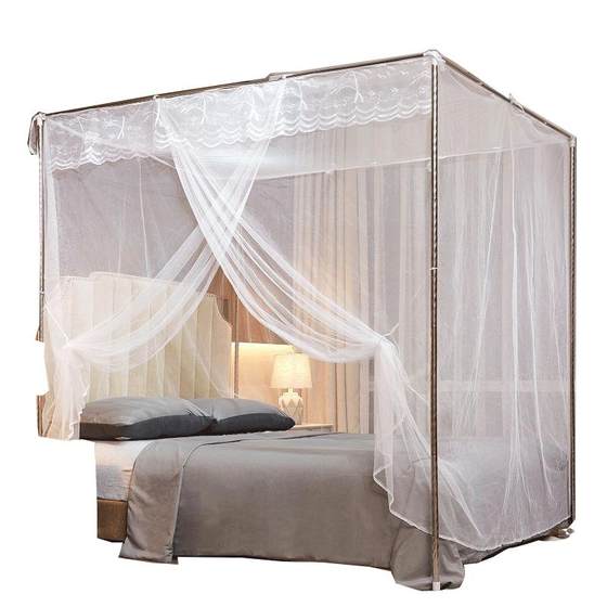 Single -door mosquito net Household 1.5 meters bedroom 1.8m landing one open door 1.0m bracket double old -fashioned bedroom