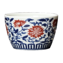 Цзинтэн Цзяшен синяя и белая подглазурная красная чайная чашка мастер-чашка