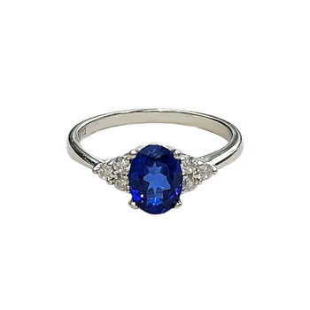 Small boutique vintage royal blue sapphire ring