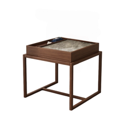 Solid Wood Balcony Small Tea Table for Home Use, Storage-Friendly for Small Apartments, Artistic Small Coffee Table, New Chinese-Style Living Room Tea Table