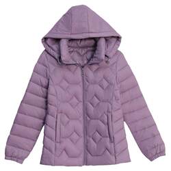 Women's short cotton-padded jacket, slim and slim, 2024 autumn and winter new solid color coat, Korean version, removable hood, women's cotton-padded jacket