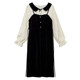 DM100 plus size 100% women's slightly fat mm winter gentle fake two-piece waist polka-dot velvet dress