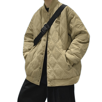 Rhomboïde Coton coton Homme 2024 Automne Hiver Département japonais Retro-ball uniformes Coat Tide Cartes Thickened 100 Lap Couple coton Vêtements