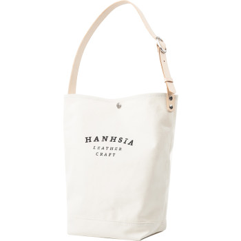 HANHSIA/Hanxia Handmade Lazy Wind Commuting White Canvas Bag for Women Folding Capacity Portable Canvas Bag