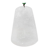 (Self-operated) Qianyu Shiguang Myanmar natural A-grade jade ice-moist solid color Chunya Shanshui brand jade pendant