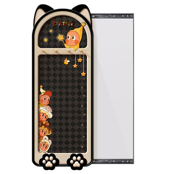 Medieval style magnetic entryway blocking sliding full-length mirror