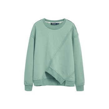 Desigual25 new autumn and winter loose deconstructed raw edge stitching round neck pullover long-sleeved women's sweatshirt