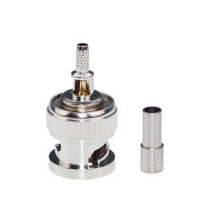 High quality 50 ohm bnc-j-1.5 male connector (crimp type) with skylight bnc-jc3 pure copper nickel plated