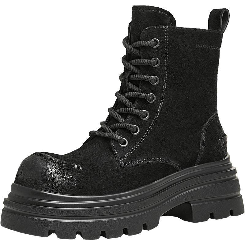 Tianmeiyi winter new casual lace retro all-match thick-soled slim women's Martin boots KDX02DD4