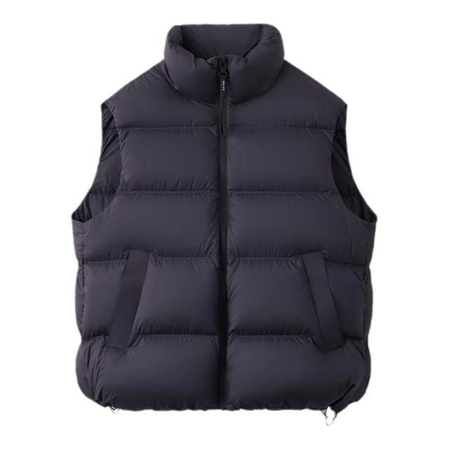 CLOUDSPACE hot-pressed rubber vest 90 white duck down stand-up collar silhouette slightly matte winter down vest