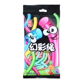 Fruit Gummy Magic Rope Candy Children's Snacks Long Colorful Rope Nostalgic Snacks Children's Fruit-Flavored Snacks in Bags