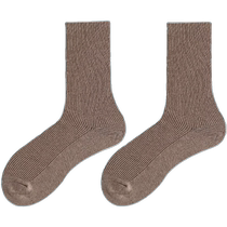 4 pairs of Maillard socks for women autumn and winter mid-calf socks pure cotton warm brown pile socks female Internet celebrity style stockings