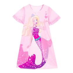 Girls Nightgown Mermaid Princess Summer ບາງໆຝ້າຍແຂນສັ້ນເດັກນ້ອຍເດັກນ້ອຍເດັກນ້ອຍເດັກຍິງ Pajamas Skirt ເຄື່ອງນຸ່ງຫົ່ມເດັກນ້ອຍ