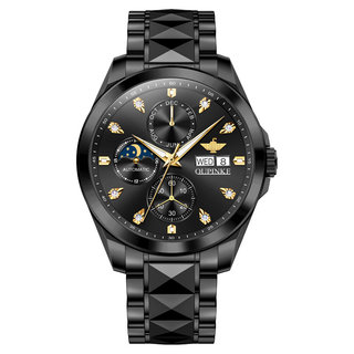 黑武士瑞士正品牌官方专卖店手表男士全自动机械表多功能月相十大