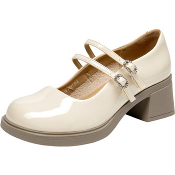 Dadong women's shoes mary jane shoes round toe thick heel commuting