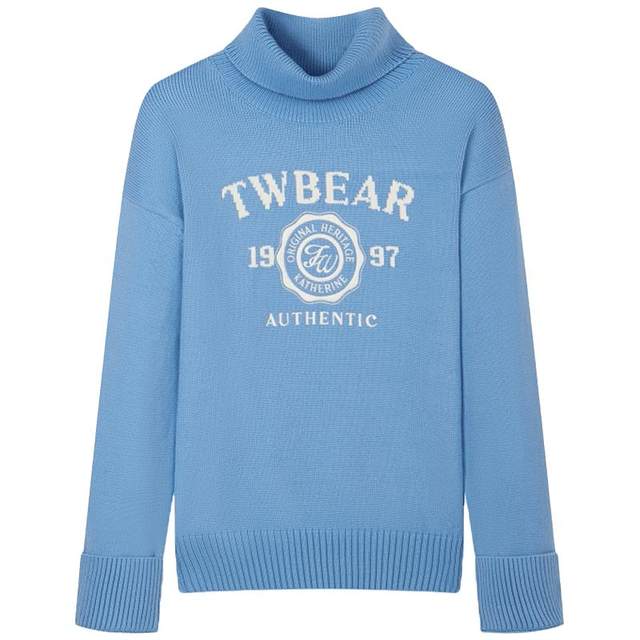 TeenieWeenie Bear Ole Autumn Turtleneck Pullover Sweater Women's Soft Waxy Lazy Top Women