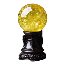 Brésil Natural Yellow Crystal Ball Swing Piece Real Raw Stone Kitchen Bureau du Nord-Ouest Hyun Guan High Gear Gift Transfer Ball