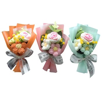 ສໍາເລັດຮູບ knitted wool rose mini bouquet car aromatherapy perfume car conditioning outlet ເຄື່ອງປະດັບຕົກແຕ່ງ