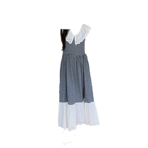 Maternity summer clothes 2024 new fashion temperament age-reducing plaid doll collar dress slimming loose maternity skirt