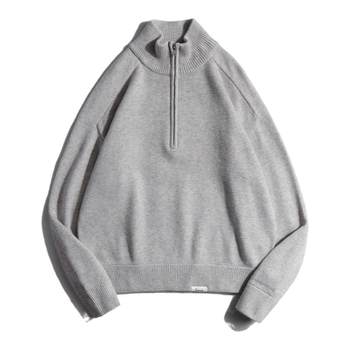 New half-zip design pullover sweater maillard style New half-zip design pullover sweater maillard style