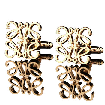 Gold and silver hollow pattern cufflink sleeve nails