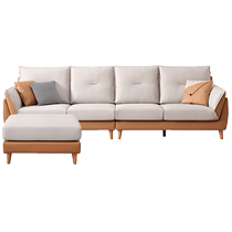 Quanyou Home Log Style Fabric Sofa Simple Modern Living Room Small Apartment Technology Fabric Sofa Furniture 102629