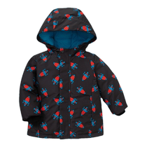 Balabala childrens down jacket boys winter tops cartoon girls hooded fashion warm childrens clothing trend