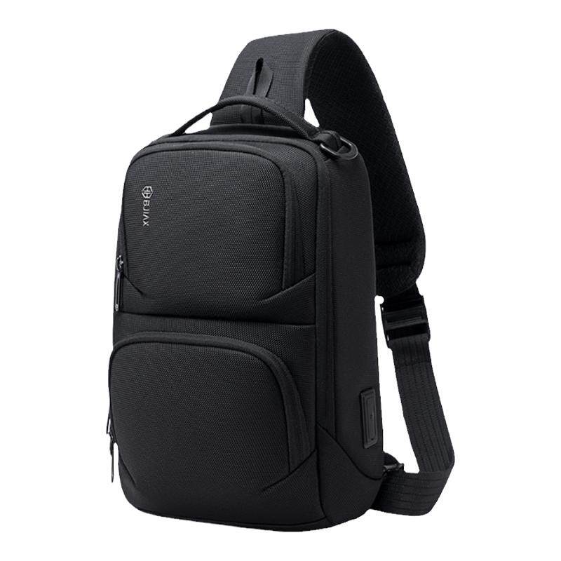 Men's nylon cork bottom chest bag USB rechargeable