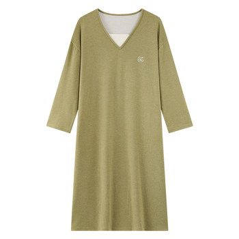 Chuzi ni yang de velvet autumn and winter soft long-sleeved dress