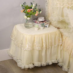 All -inclusive bedside cover 3 layer of lace lace princess windows protective cotton cotton plows thick bedroom tablecloth dust prevention