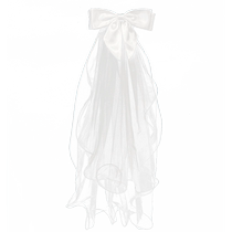 White Deer Same Style Wedding Dress Headwear High-end 2024 New Bow Hairpin Womens Certificate Light Veil Bridal Hair Accessories