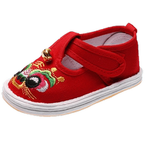 Tiger head shoes baby 1 year old female baby male toddler one year old shoes winter handmade velvet thickened childrens cotton shoes New Years greetings