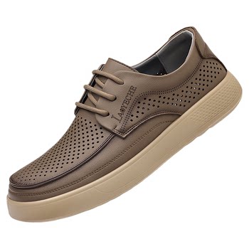 Classic car summer genuine leather hollow breathable men's shoes