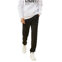 Anta casual sweatpants winter velvet thickened sweatpants mens trendy casual student sweatpants loose straight long pants