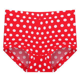Mid-waisted belly polka dot women's underwear pure cotton