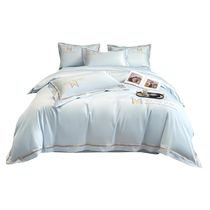 Light luxury high-end long-staple cotton pure cotton bed four-piece set pure cotton 2024 new style duvet cover bed sheet hotel bed sheet