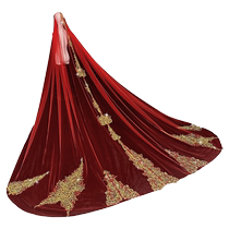 Brides wedding main wedding dress veil Chinese wedding big red long trailing veil Xiuhe suit veil headdress
